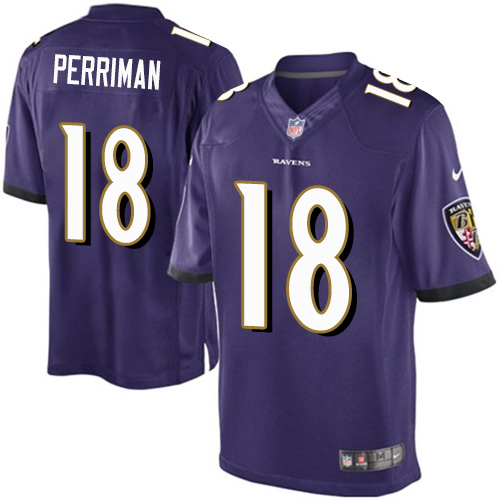 Youth Elite Breshad Perriman Nike Jersey Purple Home - #18 NFL Baltimore Ravens